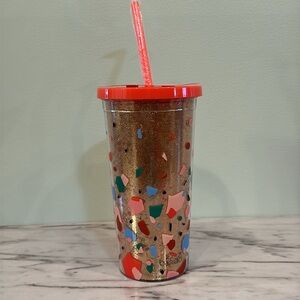 NEW! Ban.do Deluxe Sip Sip Tumbler with Straw